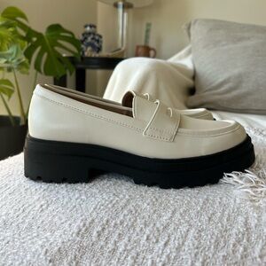 White platform loafers NWOT